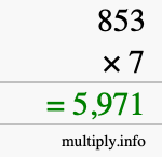 How to calculate 853 times 7 using long multiplication How to calculate 853 times 7 using long multiplication