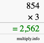 How to calculate 854 times 3 using long multiplication How to calculate 854 times 3 using long multiplication