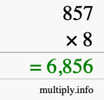 How to calculate 857 times 8 using long multiplication How to calculate 857 times 8 using long multiplication