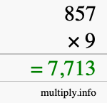 How to calculate 857 times 9 using long multiplication How to calculate 857 times 9 using long multiplication