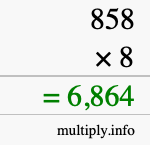 How to calculate 858 times 8 using long multiplication How to calculate 858 times 8 using long multiplication