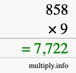 How to calculate 858 times 9 using long multiplication How to calculate 858 times 9 using long multiplication