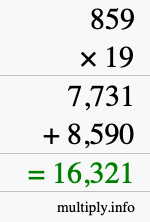 How to calculate 859 times 19 using long multiplication How to calculate 859 times 19 using long multiplication