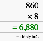 How to calculate 860 times 8 using long multiplication How to calculate 860 times 8 using long multiplication
