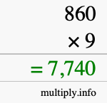 How to calculate 860 times 9 using long multiplication How to calculate 860 times 9 using long multiplication