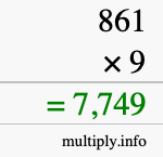 How to calculate 861 times 9 using long multiplication How to calculate 861 times 9 using long multiplication
