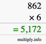 How to calculate 862 times 6 using long multiplication How to calculate 862 times 6 using long multiplication