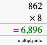How to calculate 862 times 8 using long multiplication How to calculate 862 times 8 using long multiplication