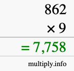 How to calculate 862 times 9 using long multiplication How to calculate 862 times 9 using long multiplication