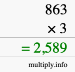 How to calculate 863 times 3 using long multiplication How to calculate 863 times 3 using long multiplication
