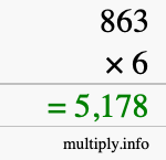 How to calculate 863 times 6 using long multiplication How to calculate 863 times 6 using long multiplication