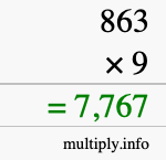 How to calculate 863 times 9 using long multiplication How to calculate 863 times 9 using long multiplication