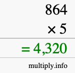 How to calculate 864 times 5 using long multiplication How to calculate 864 times 5 using long multiplication