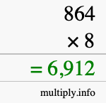 How to calculate 864 times 8 using long multiplication How to calculate 864 times 8 using long multiplication