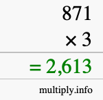 How to calculate 871 times 3 using long multiplication How to calculate 871 times 3 using long multiplication