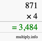 How to calculate 871 times 4 using long multiplication How to calculate 871 times 4 using long multiplication