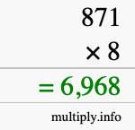 How to calculate 871 times 8 using long multiplication How to calculate 871 times 8 using long multiplication