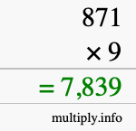 How to calculate 871 times 9 using long multiplication How to calculate 871 times 9 using long multiplication