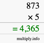 How to calculate 873 times 5 using long multiplication How to calculate 873 times 5 using long multiplication