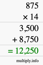 How to calculate 875 times 14 using long multiplication How to calculate 875 times 14 using long multiplication