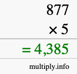 How to calculate 877 times 5 using long multiplication How to calculate 877 times 5 using long multiplication