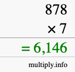 How to calculate 878 times 7 using long multiplication How to calculate 878 times 7 using long multiplication