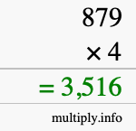 How to calculate 879 times 4 using long multiplication How to calculate 879 times 4 using long multiplication