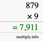 How to calculate 879 times 9 using long multiplication How to calculate 879 times 9 using long multiplication