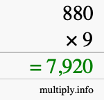 How to calculate 880 times 9 using long multiplication How to calculate 880 times 9 using long multiplication