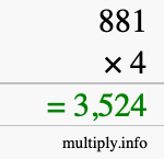How to calculate 881 times 4 using long multiplication How to calculate 881 times 4 using long multiplication