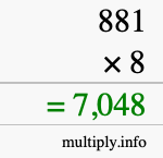 How to calculate 881 times 8 using long multiplication How to calculate 881 times 8 using long multiplication