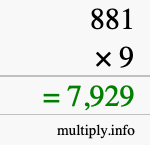 How to calculate 881 times 9 using long multiplication How to calculate 881 times 9 using long multiplication