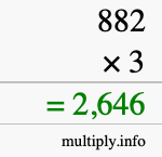 How to calculate 882 times 3 using long multiplication How to calculate 882 times 3 using long multiplication