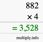 How to calculate 882 times 4 using long multiplication How to calculate 882 times 4 using long multiplication