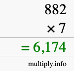 How to calculate 882 times 7 using long multiplication How to calculate 882 times 7 using long multiplication