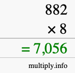 How to calculate 882 times 8 using long multiplication How to calculate 882 times 8 using long multiplication