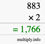 How to calculate 883 times 2 using long multiplication How to calculate 883 times 2 using long multiplication