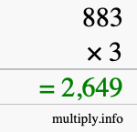 How to calculate 883 times 3 using long multiplication How to calculate 883 times 3 using long multiplication