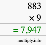 How to calculate 883 times 9 using long multiplication How to calculate 883 times 9 using long multiplication