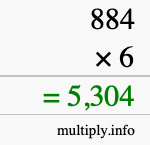 How to calculate 884 times 6 using long multiplication How to calculate 884 times 6 using long multiplication