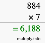 How to calculate 884 times 7 using long multiplication How to calculate 884 times 7 using long multiplication