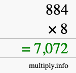 How to calculate 884 times 8 using long multiplication How to calculate 884 times 8 using long multiplication