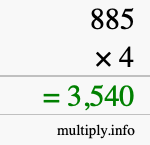How to calculate 885 times 4 using long multiplication How to calculate 885 times 4 using long multiplication