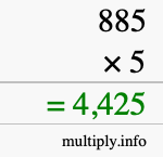 How to calculate 885 times 5 using long multiplication How to calculate 885 times 5 using long multiplication