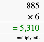How to calculate 885 times 6 using long multiplication How to calculate 885 times 6 using long multiplication