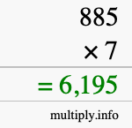 How to calculate 885 times 7 using long multiplication How to calculate 885 times 7 using long multiplication