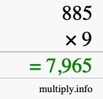 How to calculate 885 times 9 using long multiplication How to calculate 885 times 9 using long multiplication