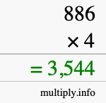 How to calculate 886 times 4 using long multiplication How to calculate 886 times 4 using long multiplication