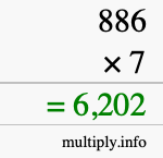 How to calculate 886 times 7 using long multiplication How to calculate 886 times 7 using long multiplication