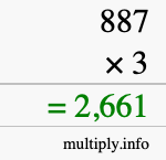 How to calculate 887 times 3 using long multiplication How to calculate 887 times 3 using long multiplication